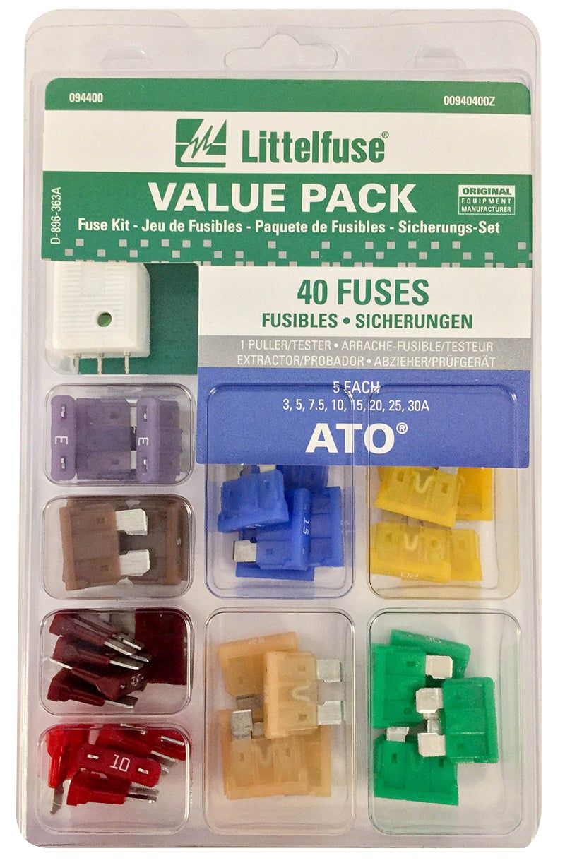 Littelfuse 00940400Z ATO Blade Fuse Super Value Pack - 40 Piece - Image 1